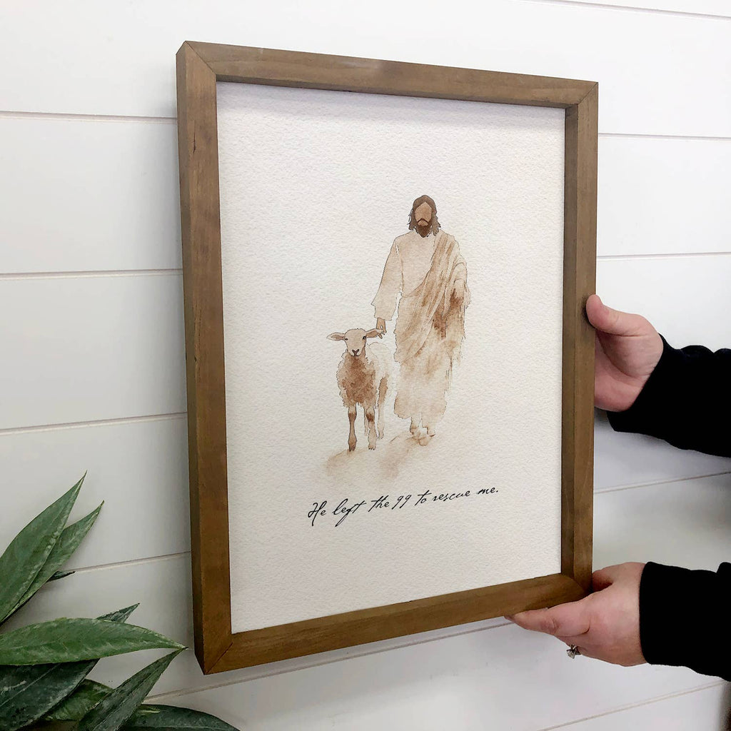 Jesus Sheep Rescue Me - Jesus Canvas Art - Wood Framed Art