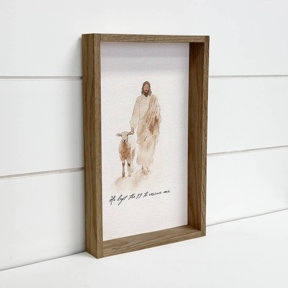 Jesus Sheep Rescue Me - Jesus Canvas Art - Wood Framed Art