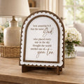 Same God Needed You | Scalloped Wood Arch Sign