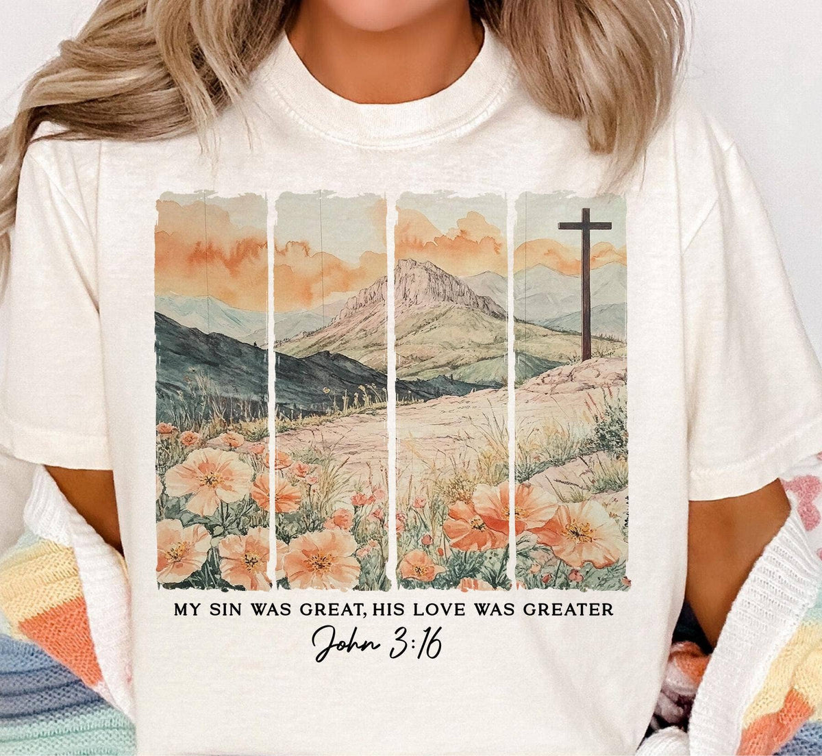 Christian Easter Shirt, Watercolor Aesthetic Easter Sweater