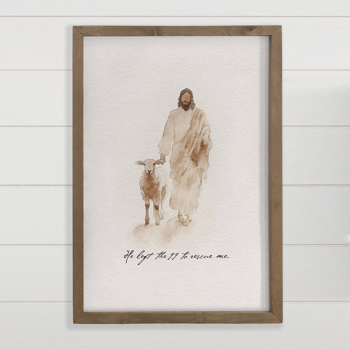 Jesus Sheep Rescue Me - Jesus Canvas Art - Wood Framed Art