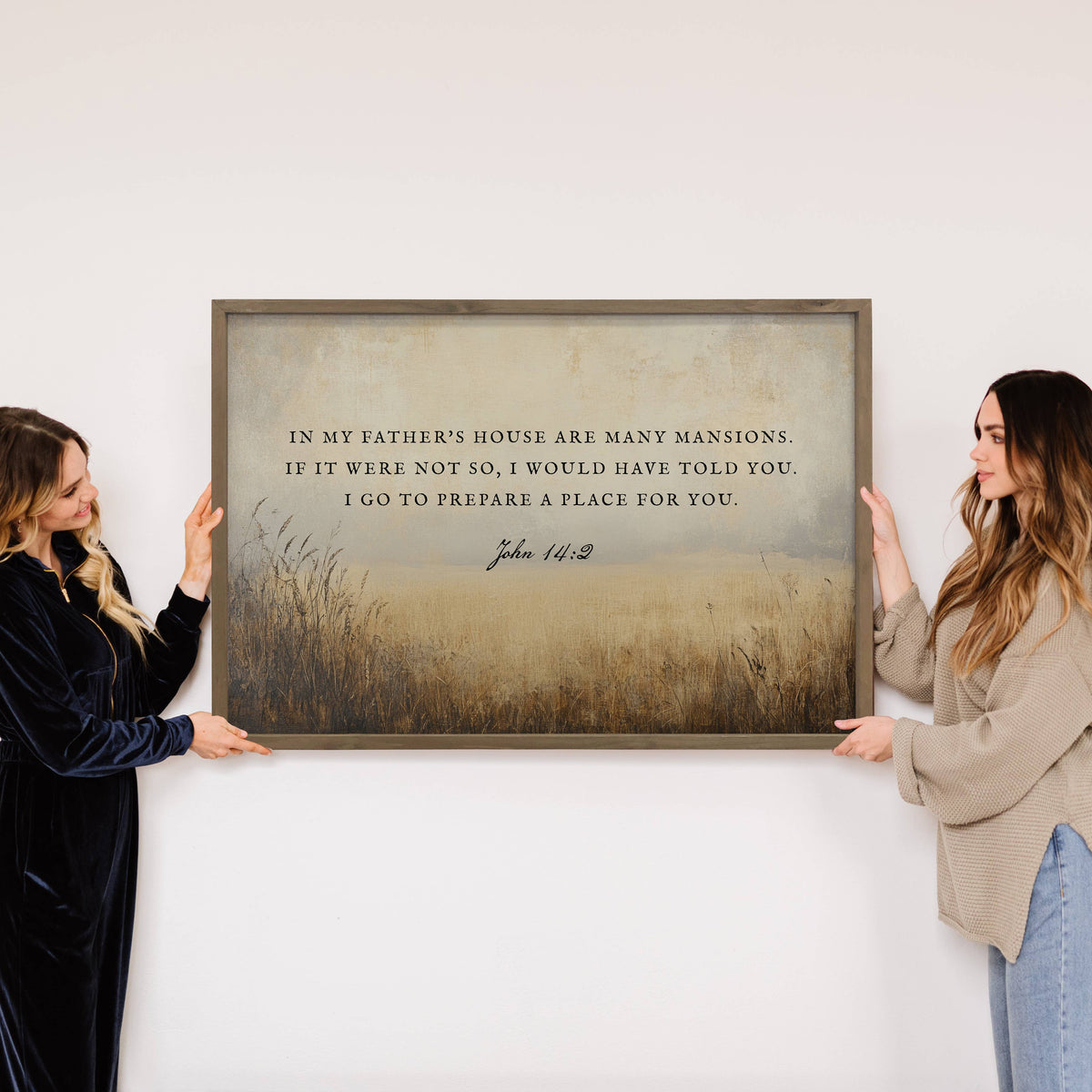 In My Father's House Scripture Canvas Art with Wood Frame