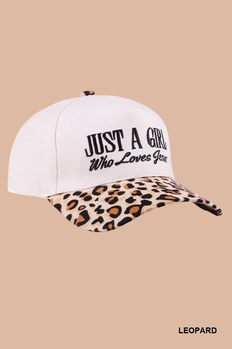 `1014 Just A Girl Who Loves Jesus Two Tone Canvas Cotton Cap SI-28 Zenana Consgt.