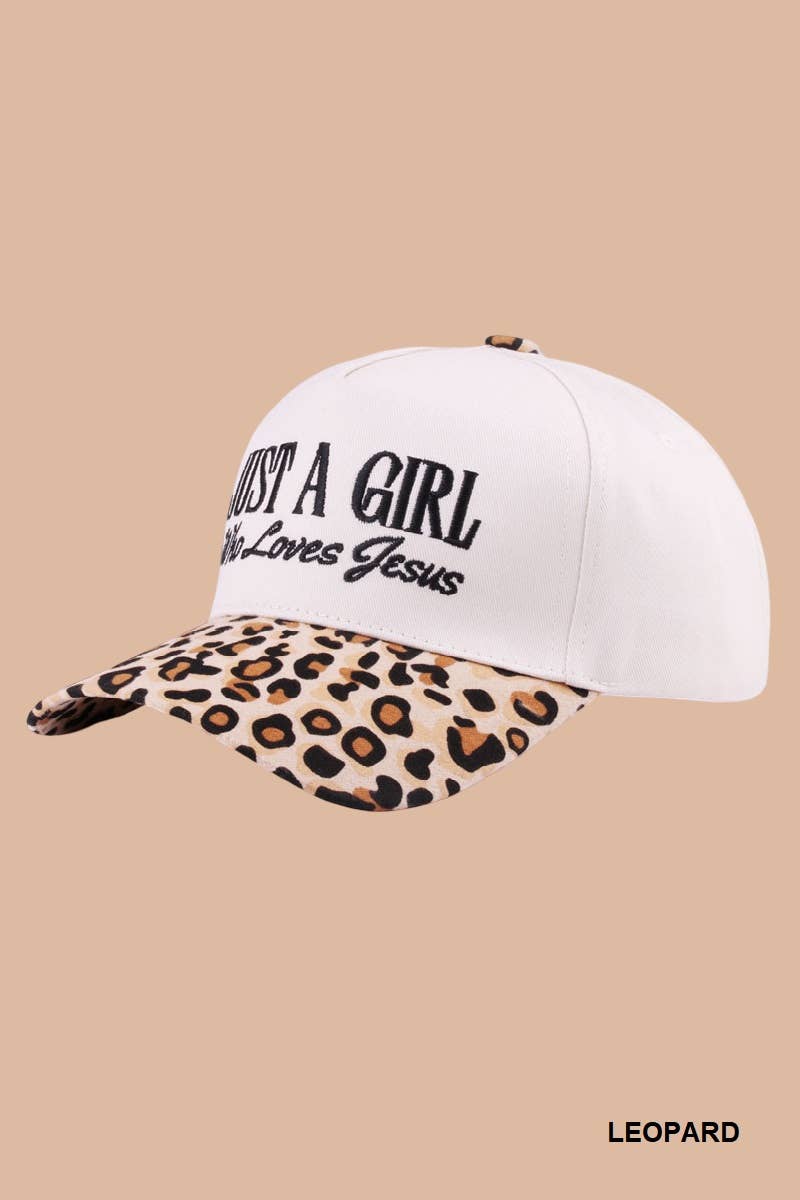 `1014 Just A Girl Who Loves Jesus Two Tone Canvas Cotton Cap SI-28 Zenana Consgt.