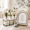 Pray Wait Trust | Scalloped Wood Arch Sign
