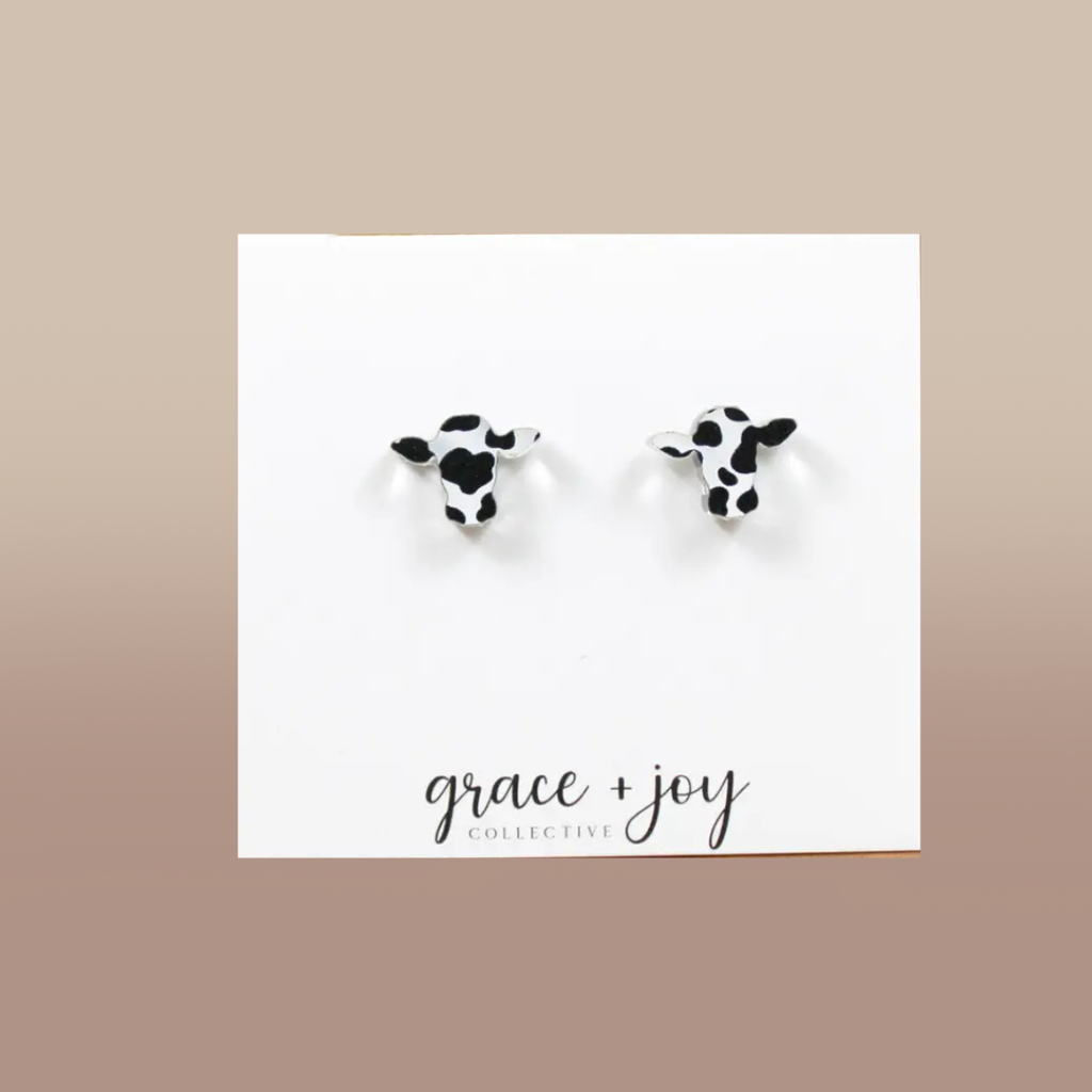 Cow Print Stud Earrings