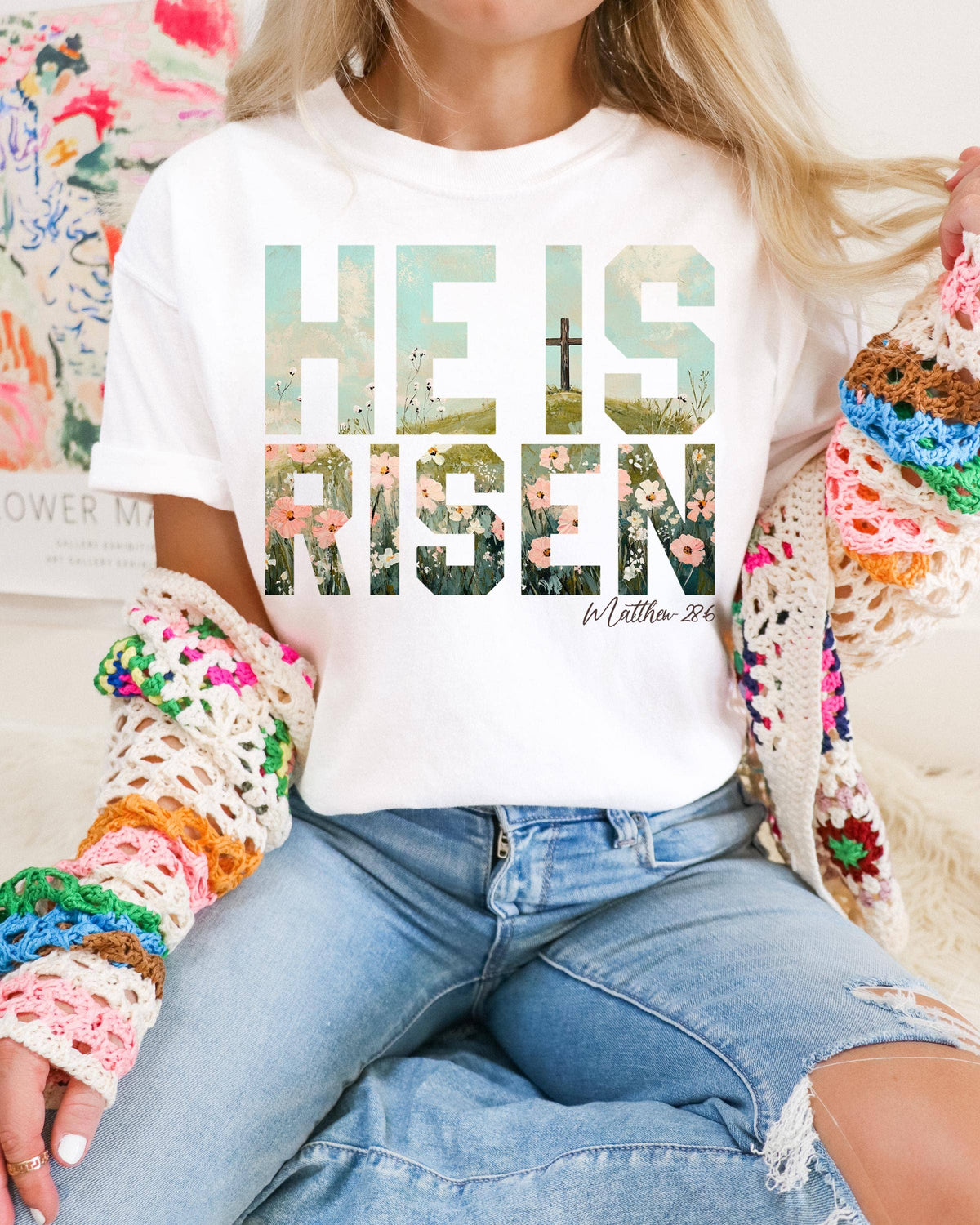 He is Risen Sweatshirt, Trendy Spring Easter T-Shirt