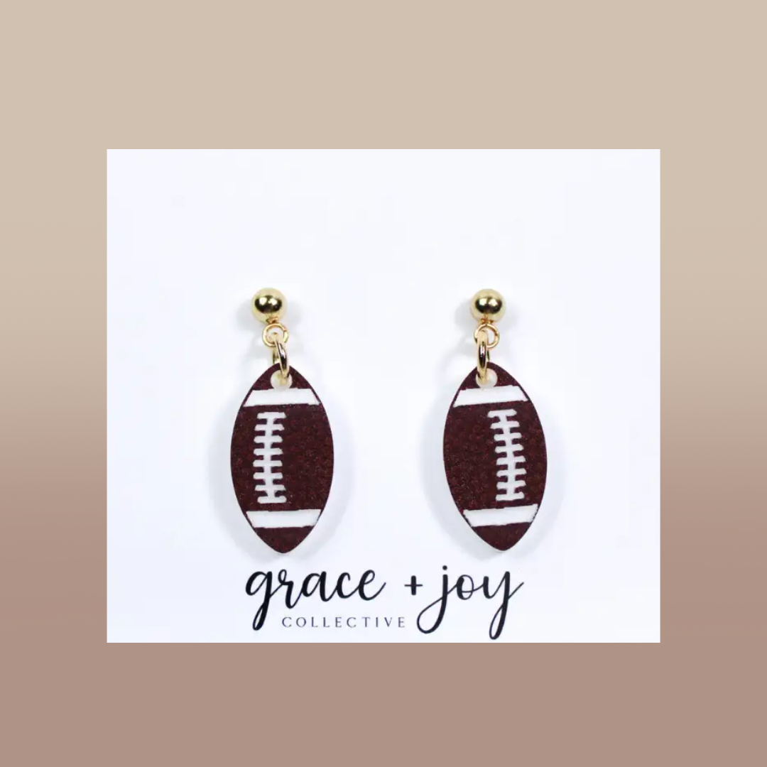 Football Earrings, Acrylic Earrings