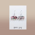 Floral Pig Dangle Earrings, Acrylic Earrings