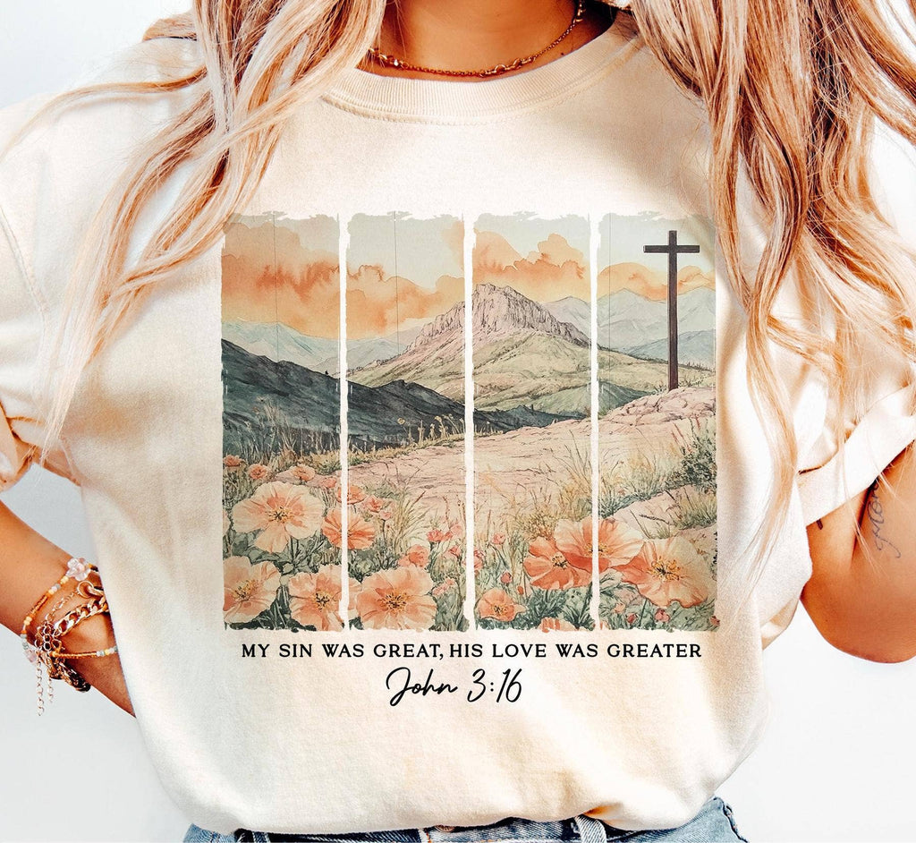 Christian Easter Shirt, Watercolor Aesthetic Easter Sweater