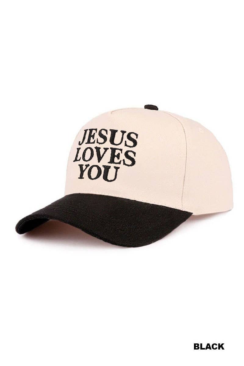 `Jesus Lettering Two Tone Canvas Cotton Cap