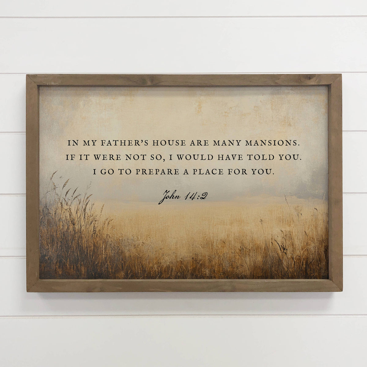 In My Father's House Scripture Canvas Art with Wood Frame