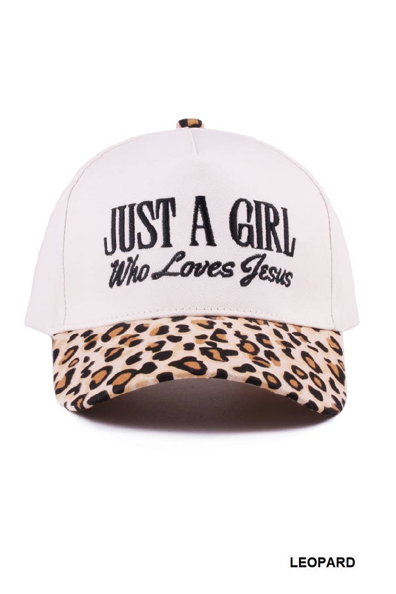`1014 Just A Girl Who Loves Jesus Two Tone Canvas Cotton Cap SI-28 Zenana Consgt.