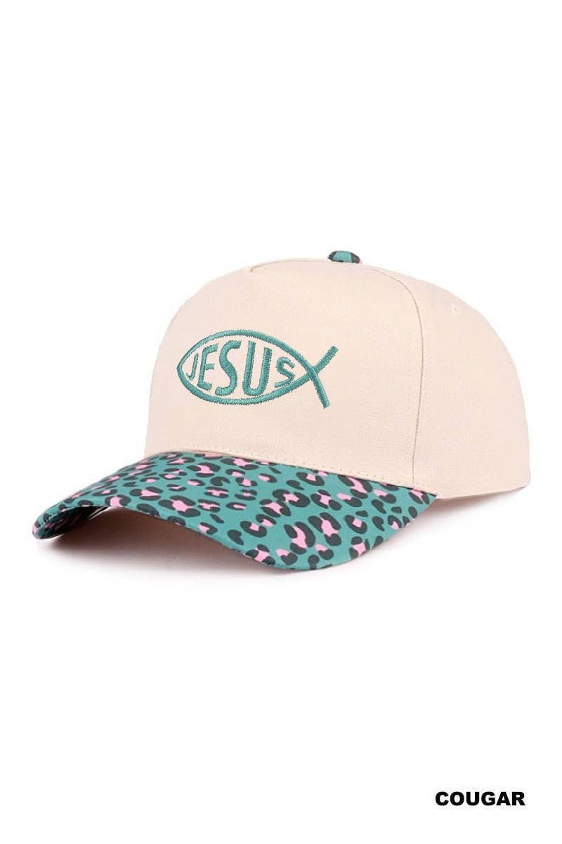 `Jesus Lettering Two Tone Canvas Cotton Cap