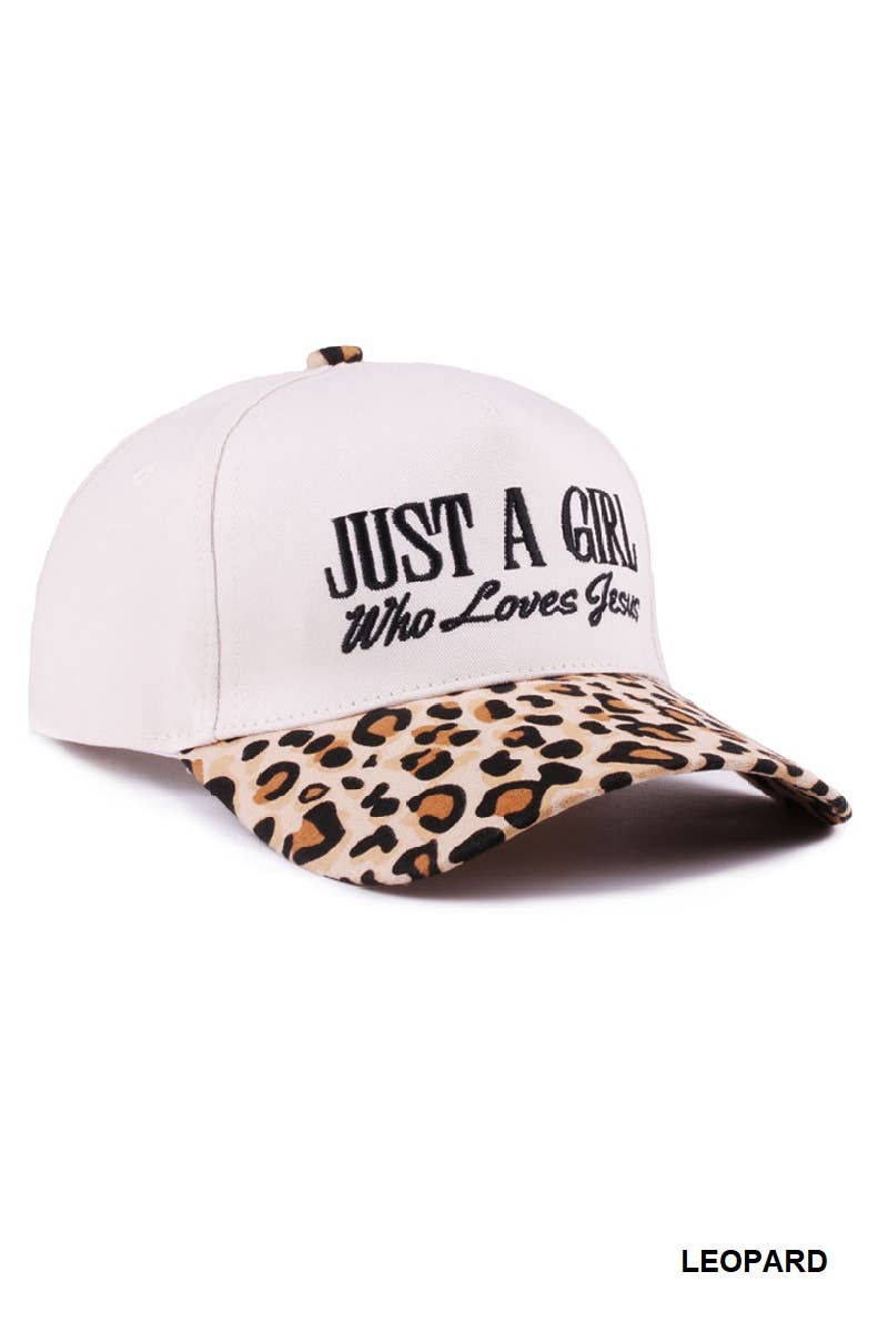 `1014 Just A Girl Who Loves Jesus Two Tone Canvas Cotton Cap SI-28 Zenana Consgt.